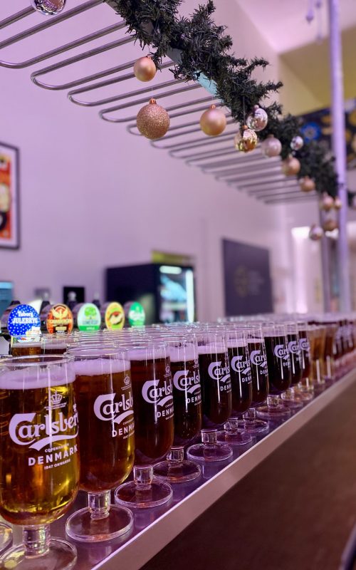 Drikkevarer til Den Store Julefrokost i Carlsberg Loungen.